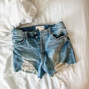 Mother Denim Ultra high waist kick fray short Confess